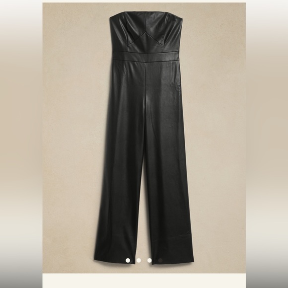 Banana Republic Factory Pants - NEW! Banana Republic Vegan leather strapless jumpsuit. Sz 6